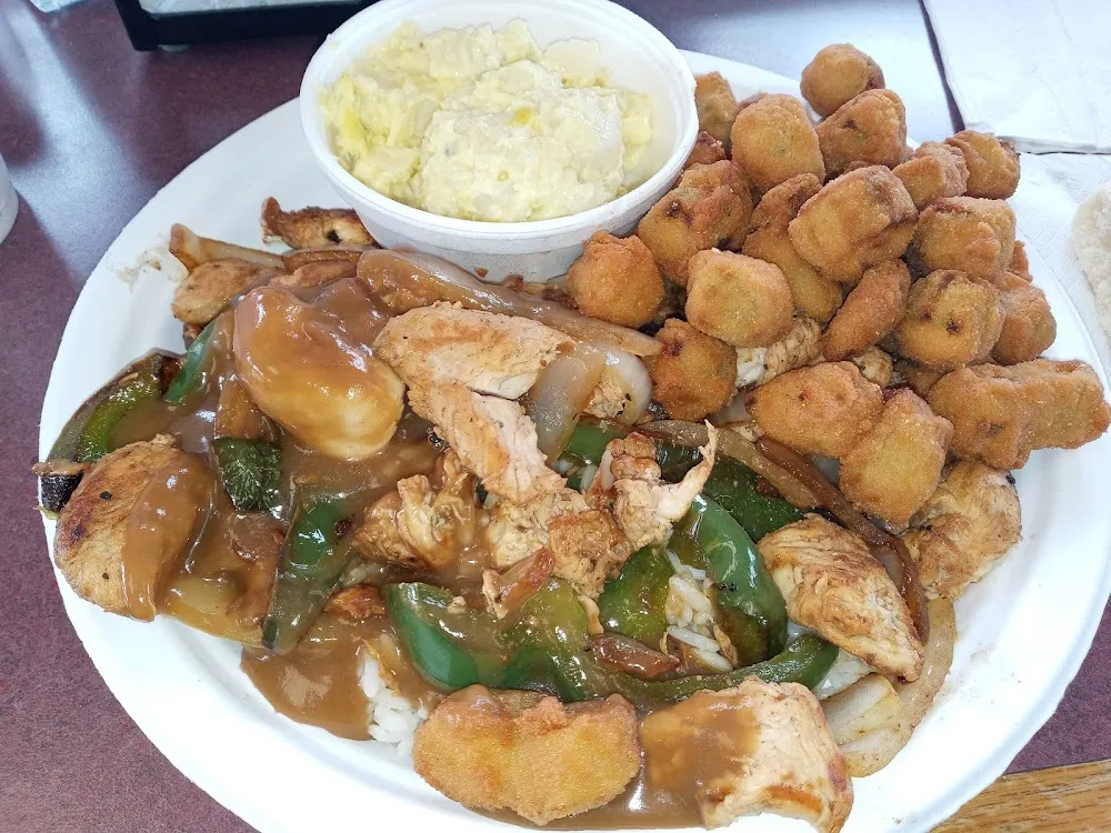 Potato Salad and Fried Okra